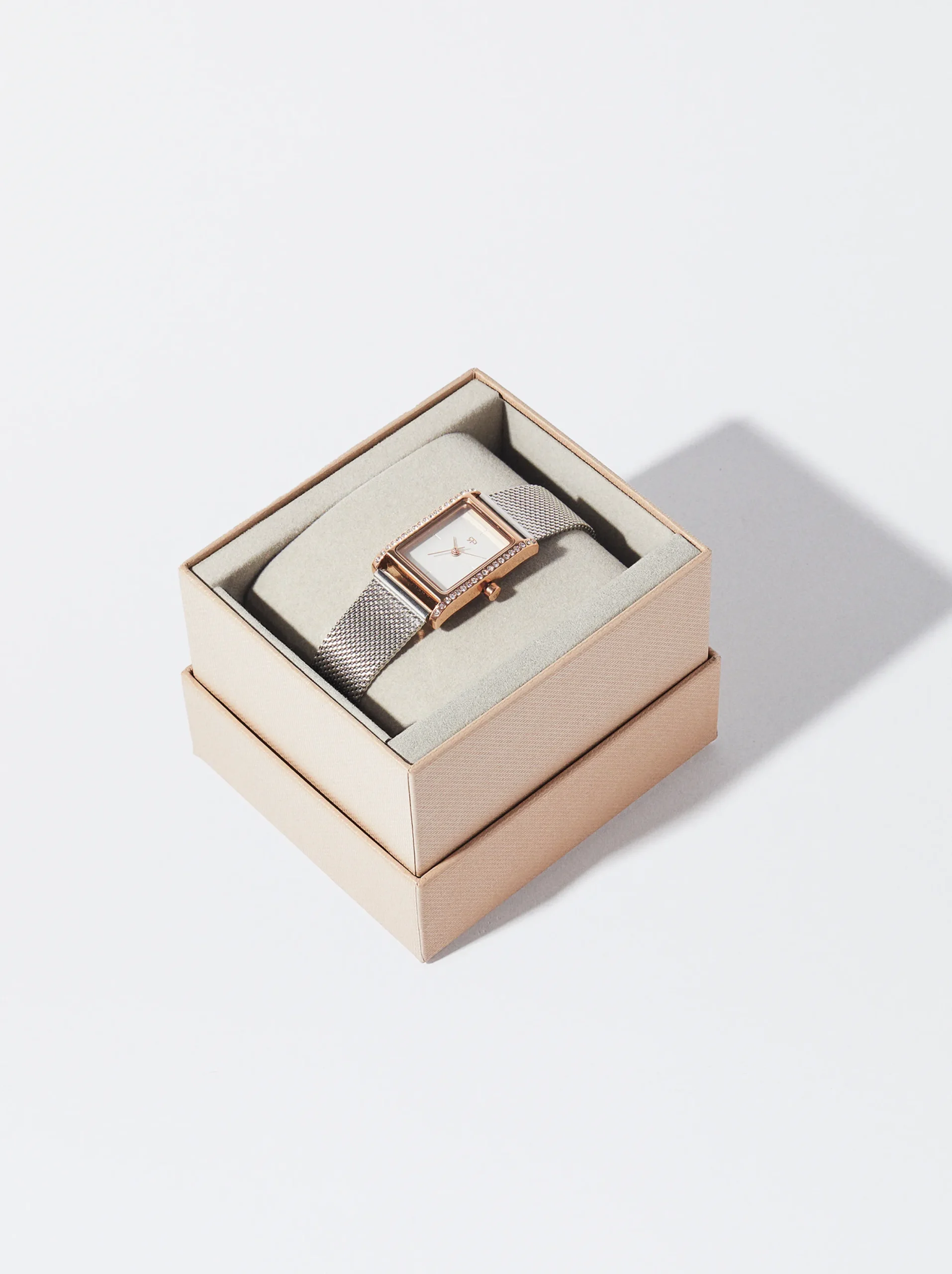 PARFOIS Reloj De Acero Caja Con Strass Plateado Clearance
