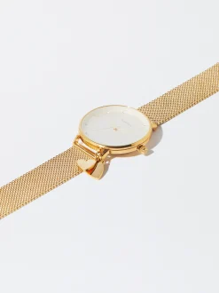 PARFOIS Reloj De Acero Con Corazones Dorado Clearance
