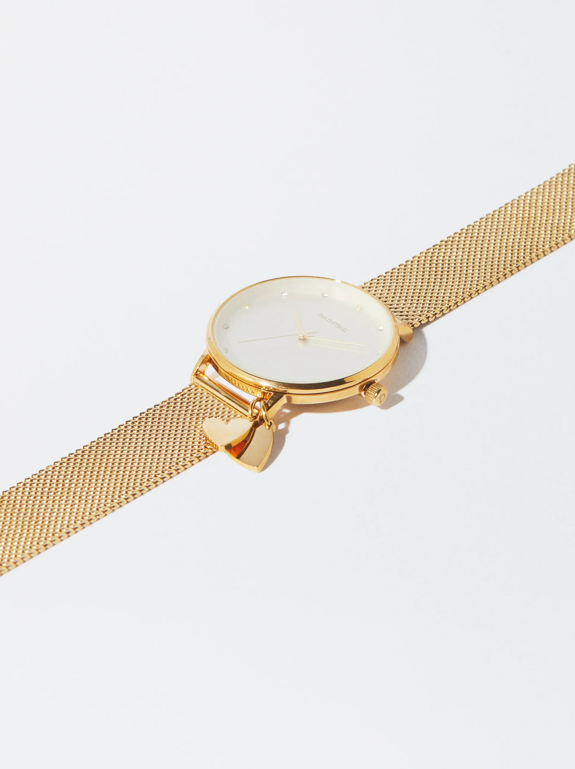PARFOIS Reloj De Acero Con Corazones Dorado Clearance