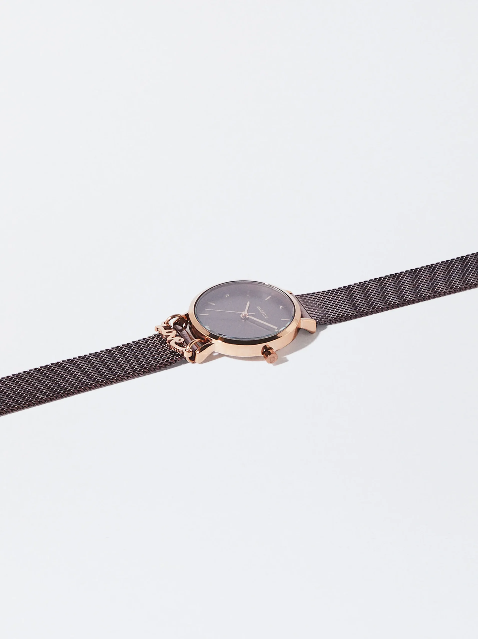 PARFOIS Reloj De Acero Correa De Malla Met&aacute;lica Burdeos Fashion