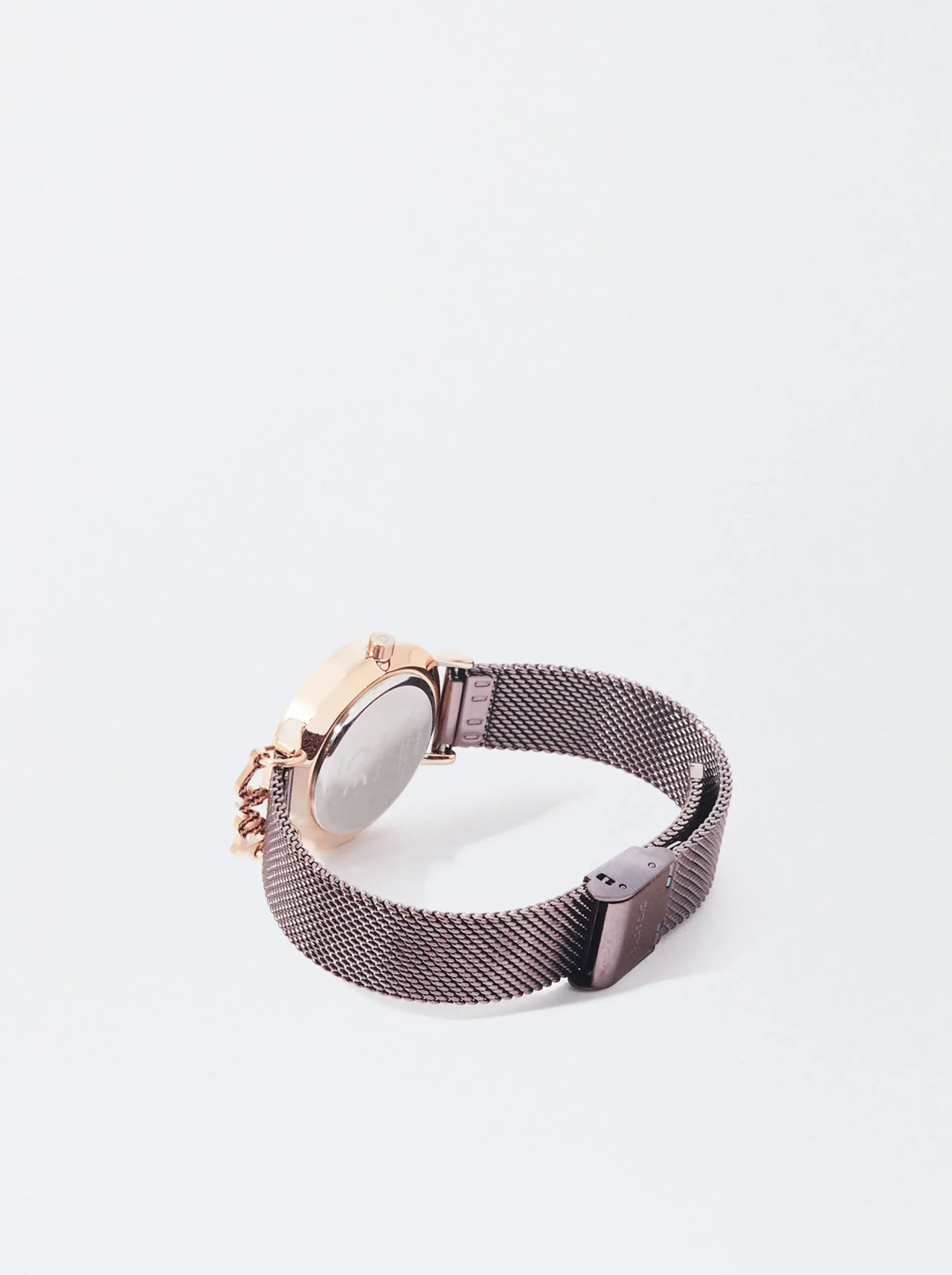PARFOIS Reloj De Acero Correa De Malla Met&aacute;lica Burdeos Fashion