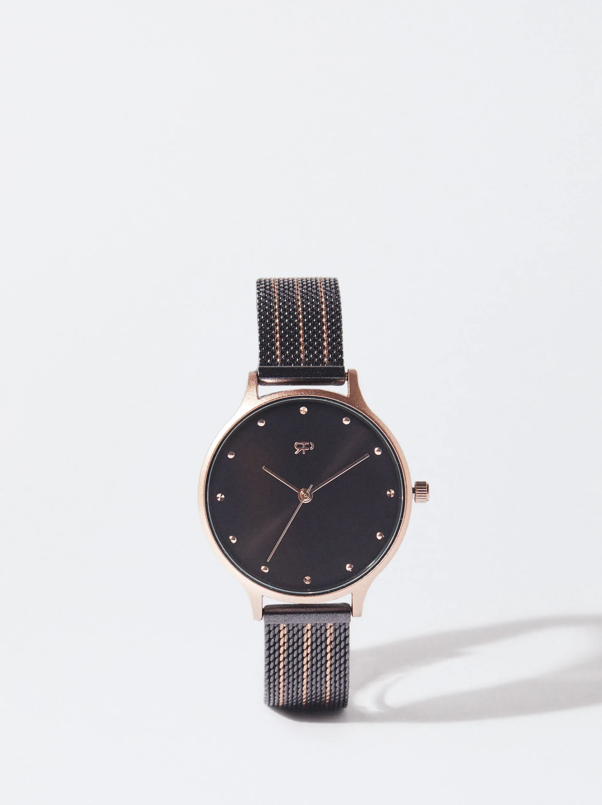 PARFOIS Reloj De Acero Correa De Malla Metálica Negro Cheap