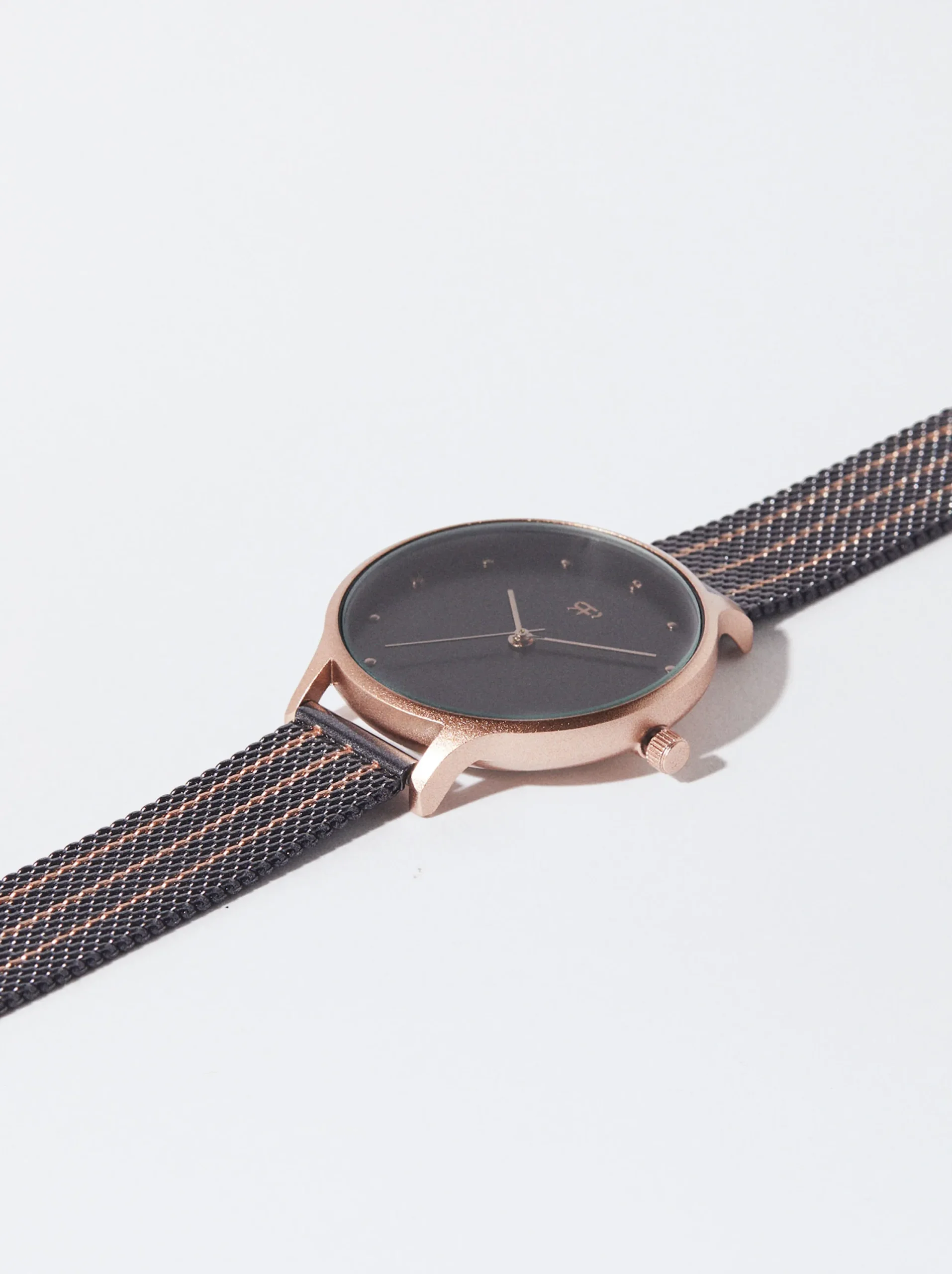 PARFOIS Reloj De Acero Correa De Malla Metálica Negro Cheap