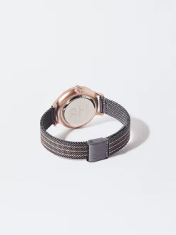 PARFOIS Reloj De Acero Correa De Malla Metálica Negro Cheap