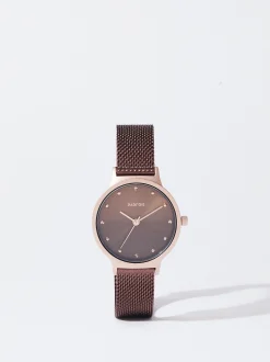 PARFOIS Reloj De Acero Correa De Malla Metálica Marrón Store