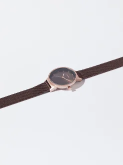 PARFOIS Reloj De Acero Correa De Malla Met&aacute;lica Marr&oacute;n Store