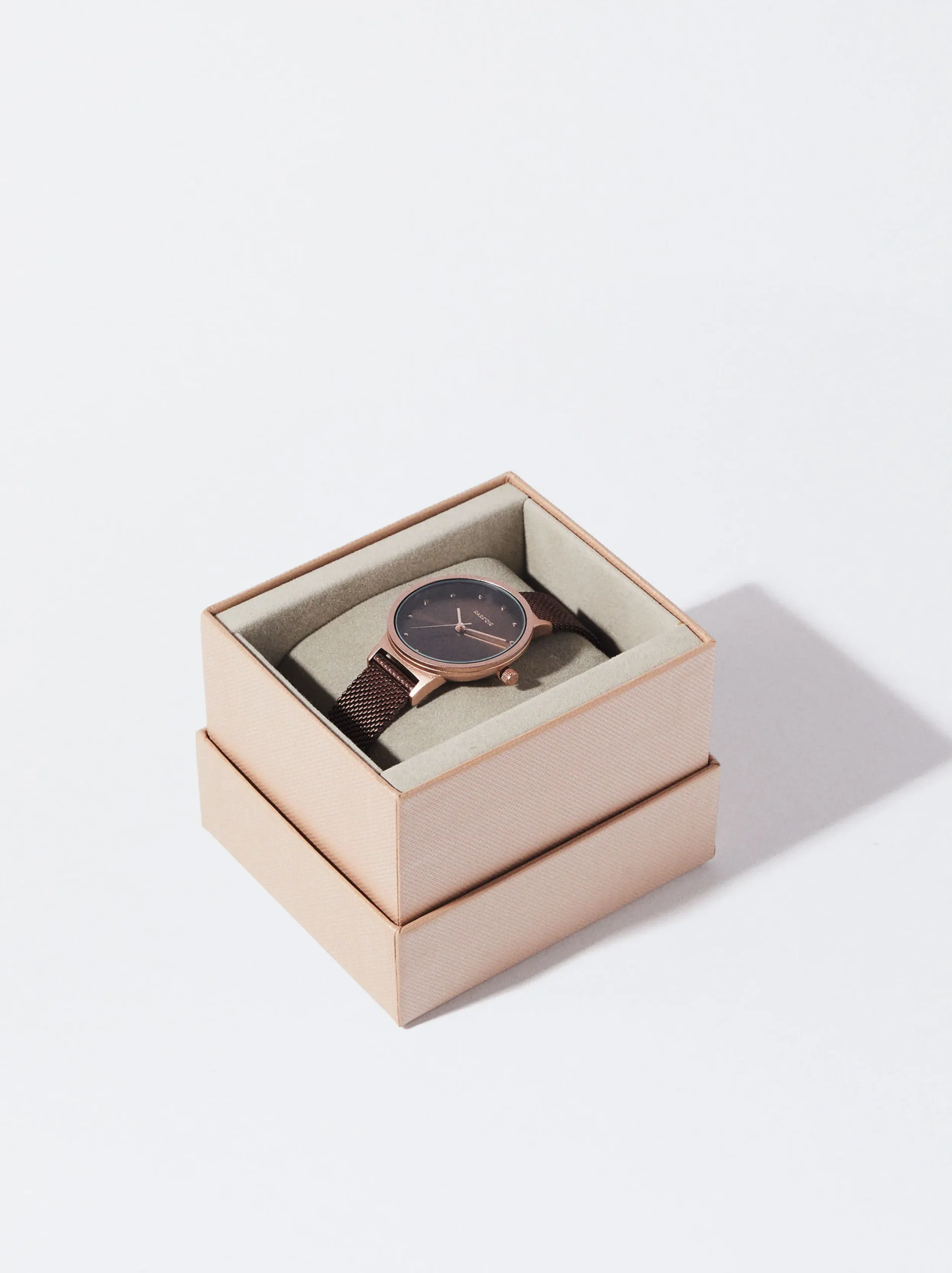 PARFOIS Reloj De Acero Correa De Malla Metálica Marrón Store