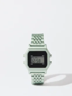PARFOIS Reloj Digital Correa Malla Met&aacute;lica Verde Cheap