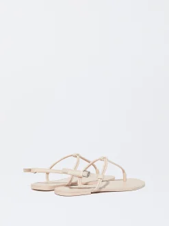 PARFOIS Sandalia Plana Con Nudo Rosa Flash Sale