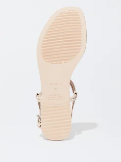 PARFOIS Sandalia Plana Con Nudo Rosa Flash Sale