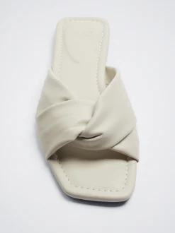 PARFOIS Sandalia Plana Con Nudo Blanco Cheap