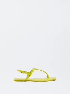 PARFOIS Sandalia Plana Con Nudo Amarillo Discount