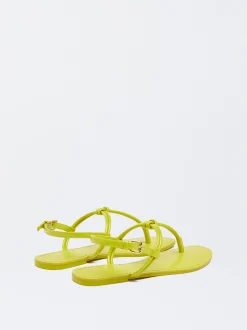 PARFOIS Sandalia Plana Con Nudo Amarillo Discount