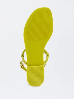 PARFOIS Sandalia Plana Con Nudo Amarillo Discount