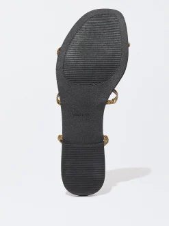 PARFOIS Sandalia Plana Tiras Camel Cheap