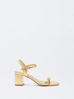 PARFOIS Sandalia Tac&oacute;n Metalizada Dorado Best