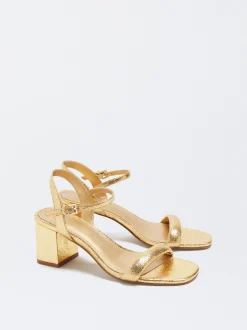 PARFOIS Sandalia Tac&oacute;n Metalizada Dorado Best