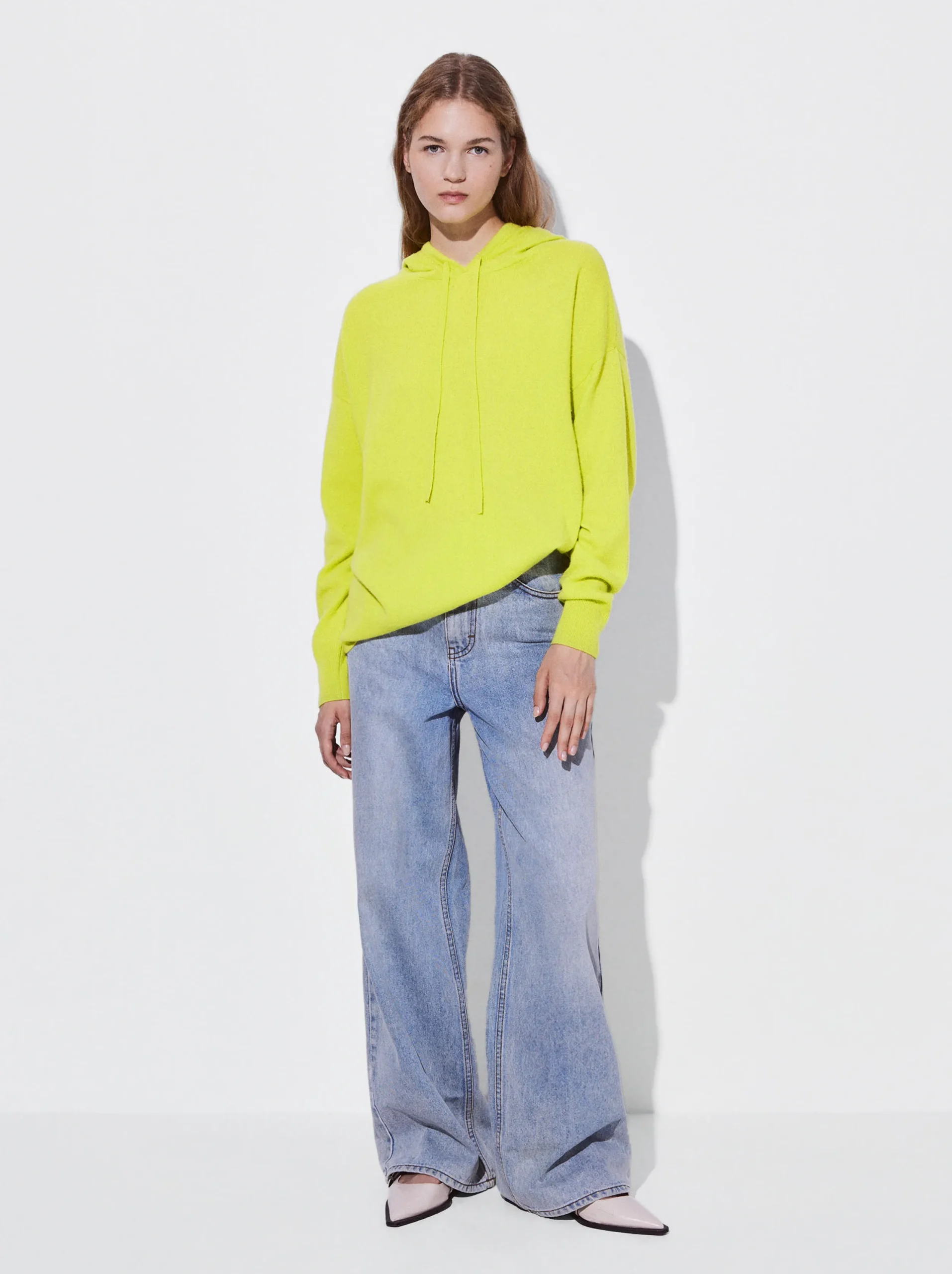 PARFOIS Sudadera Con Capucha 100% Cashmere Amarillo Hot