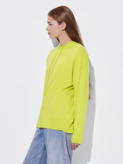 PARFOIS Sudadera Con Capucha 100% Cashmere Amarillo Hot