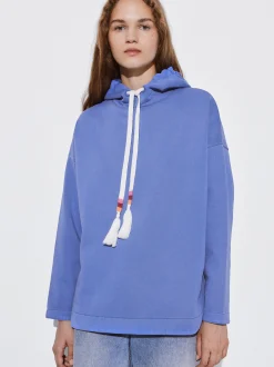 PARFOIS Sudadera Con Capucha Y Detalle De Cord&oacute;n Azul Cheap