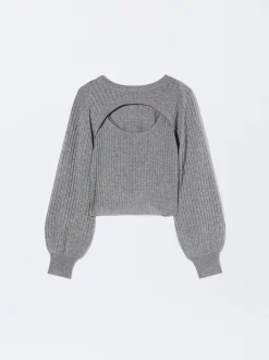 PARFOIS Sweater Con Abertura En Escote Gris Clearance