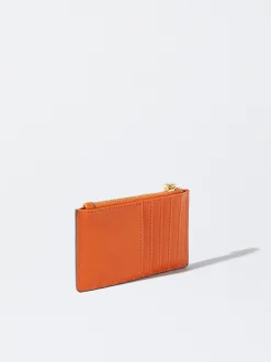 PARFOIS Tarjetero B&aacute;sico Naranja Fashion