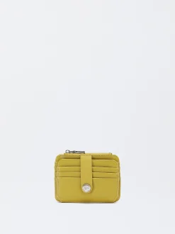 PARFOIS Tarjetero Con Monedero Amarillo Best Sale