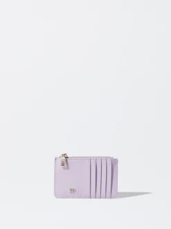 PARFOIS Tarjetero Con Monedero Liso Violeta Cheap