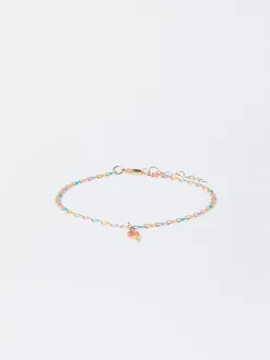 PARFOIS Tobillera Con Circonitas Y Esmalte Dorado Multicor Hot