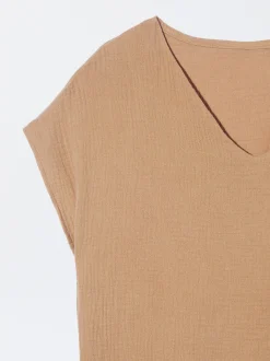 PARFOIS Top Algod&oacute;n Con Estructura Marr&oacute;n Cheap