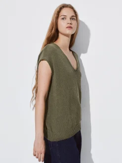 PARFOIS Top B&aacute;sico Algod&oacute;n Caqui Clearance