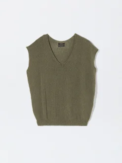 PARFOIS Top B&aacute;sico Algod&oacute;n Caqui Clearance