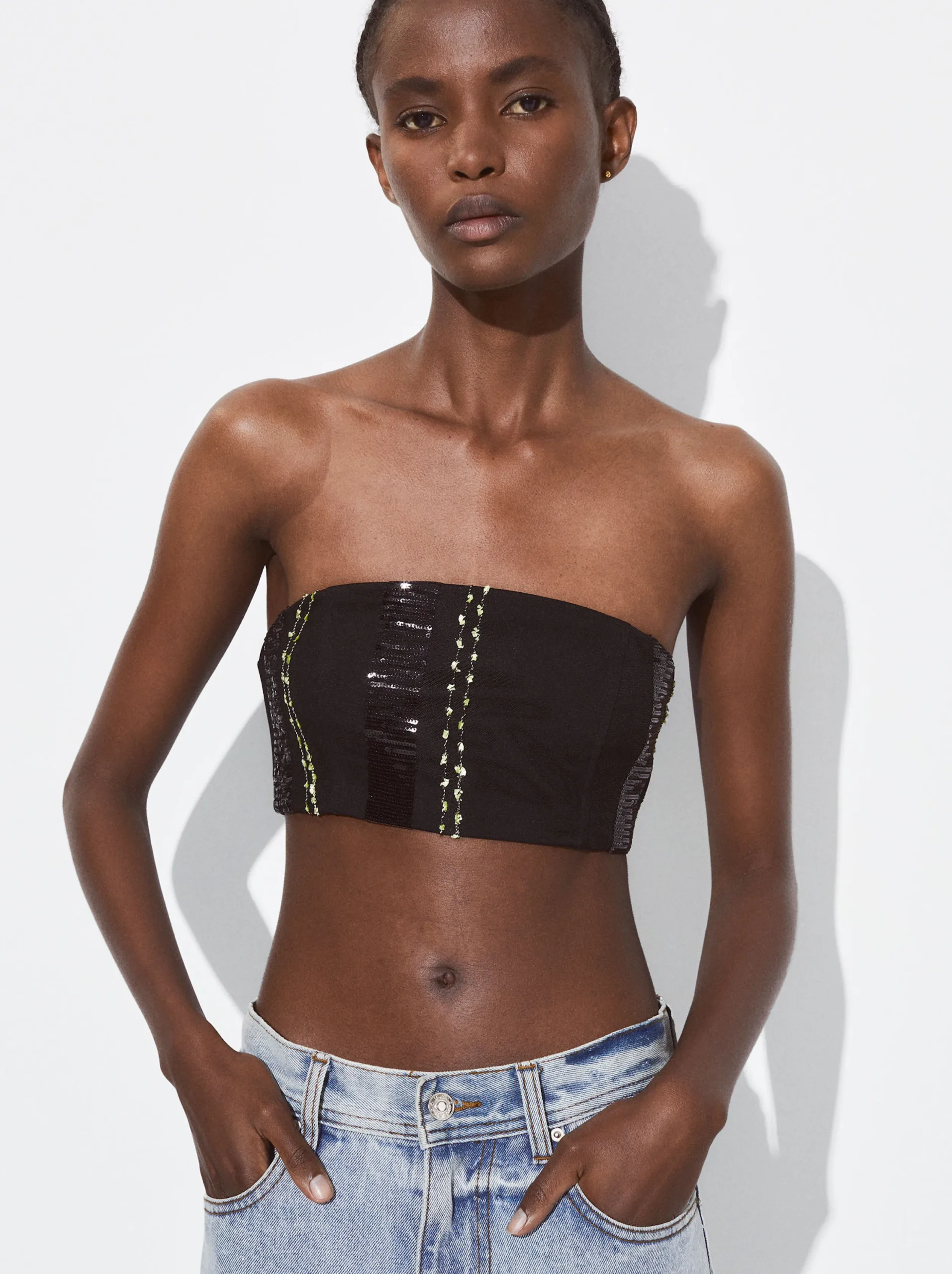 PARFOIS Top Bandeau Negro Clearance