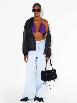 PARFOIS Top Con Pelo Violeta Cheap