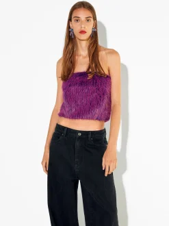 PARFOIS Top Con Pelo Rosa Cheap