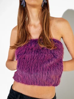 PARFOIS Top Con Pelo Rosa Cheap