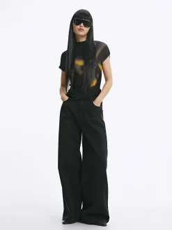PARFOIS Top Con Textura Negro Shop