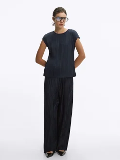PARFOIS Top Plisado Gris Fashion