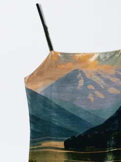 PARFOIS Vestido Asim&eacute;trico De Terciopelo Con Flecos Multicor Cheap