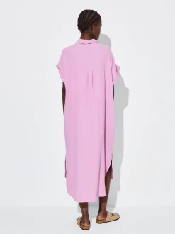 PARFOIS Vestido Camisero Algod&oacute;n Rosa Hot