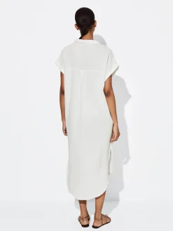 PARFOIS Vestido Camisero Algod&oacute;n Blanco Hot