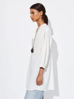 PARFOIS Vestido Camisero Algod&oacute;n Blanco Fashion