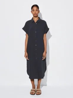 PARFOIS Vestido Camisero Algod&oacute;n Gris Online