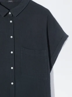 PARFOIS Vestido Camisero Algodón Gris Online