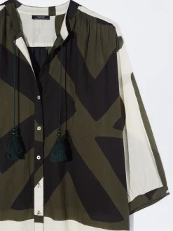 PARFOIS Vestido Camisero Algod&oacute;n Con Impresi&oacute;n Multicor Hot