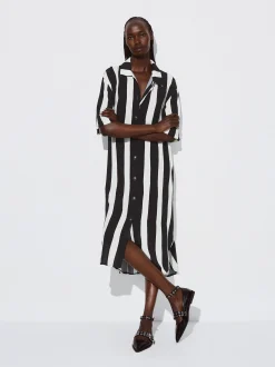 PARFOIS Vestido Camisero Con Rayas Multicor Best