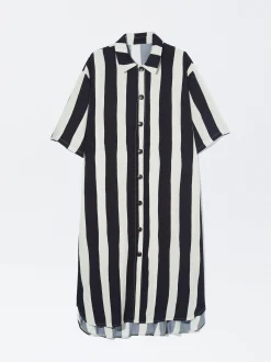 PARFOIS Vestido Camisero Con Rayas Multicor Best