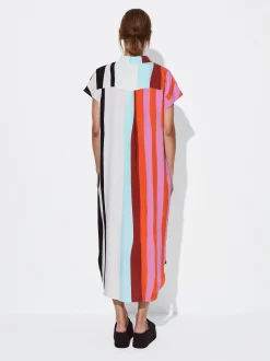 PARFOIS Vestido Camisero Con Rayas Multicor Cheap