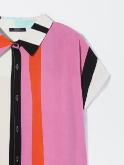 PARFOIS Vestido Camisero Con Rayas Multicor Cheap