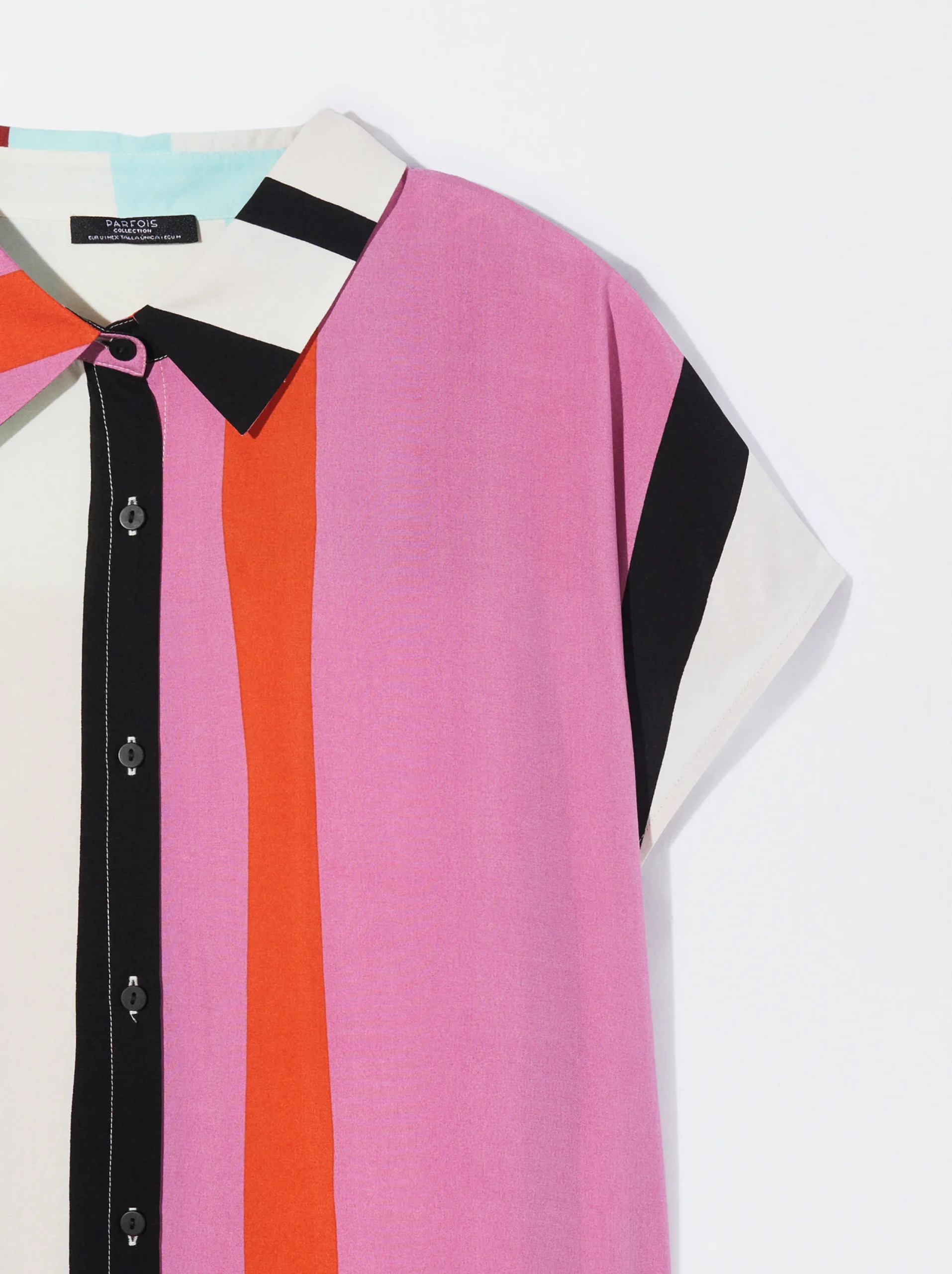 PARFOIS Vestido Camisero Con Rayas Multicor Cheap